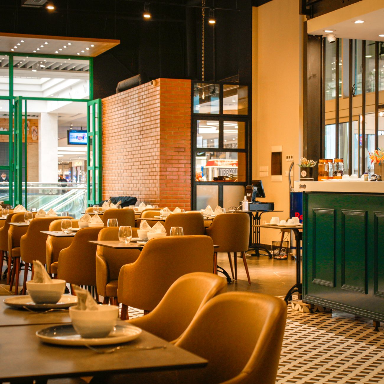 Upscale dining and shopping