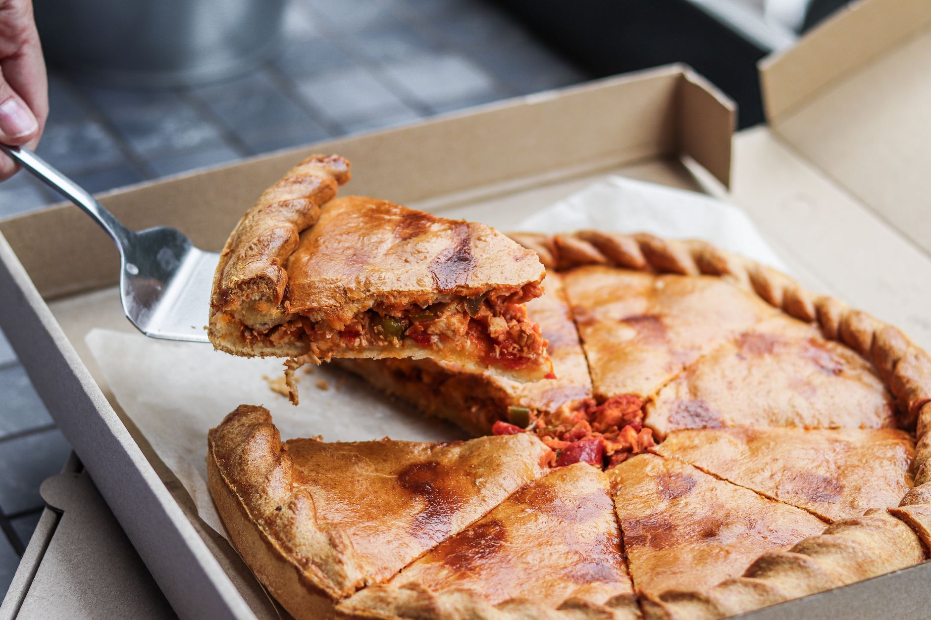 Deep-dish pizza